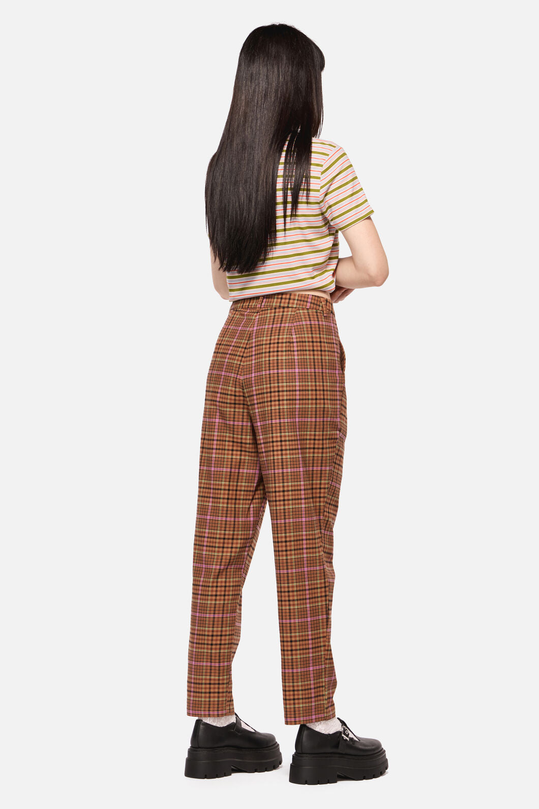 Dangerfield NZ - Rustic Check Slim Fit Pants - brown