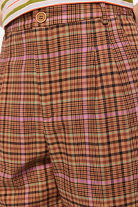 Dangerfield NZ - Rustic Check Slim Fit Pants - brown