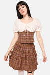 Dangerfield NZ - Rustic Check Corset Top - brown