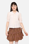 Dangerfield NZ - Friendly Cow Broderie Blouse - white
