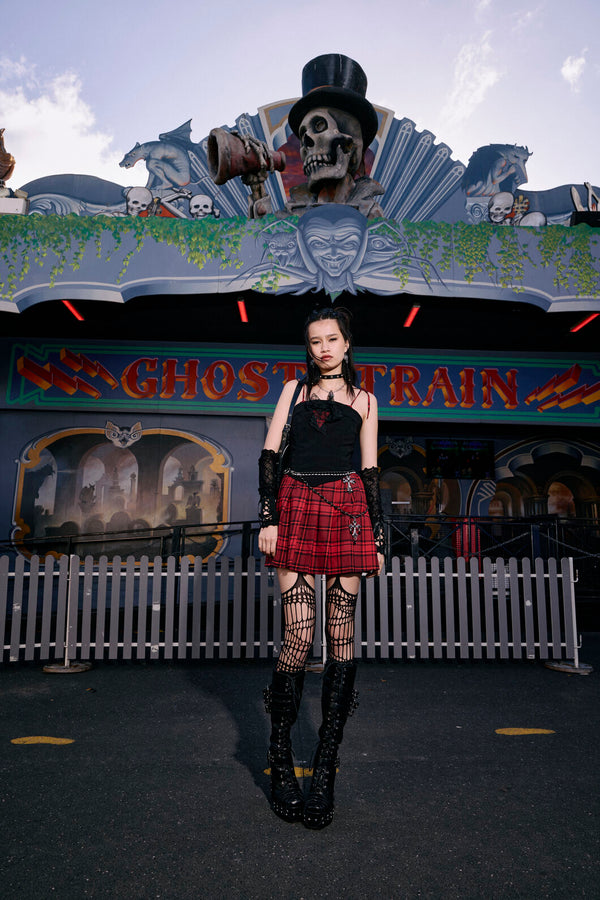 Dangerfield NZ - Over It Tartan Dress - red