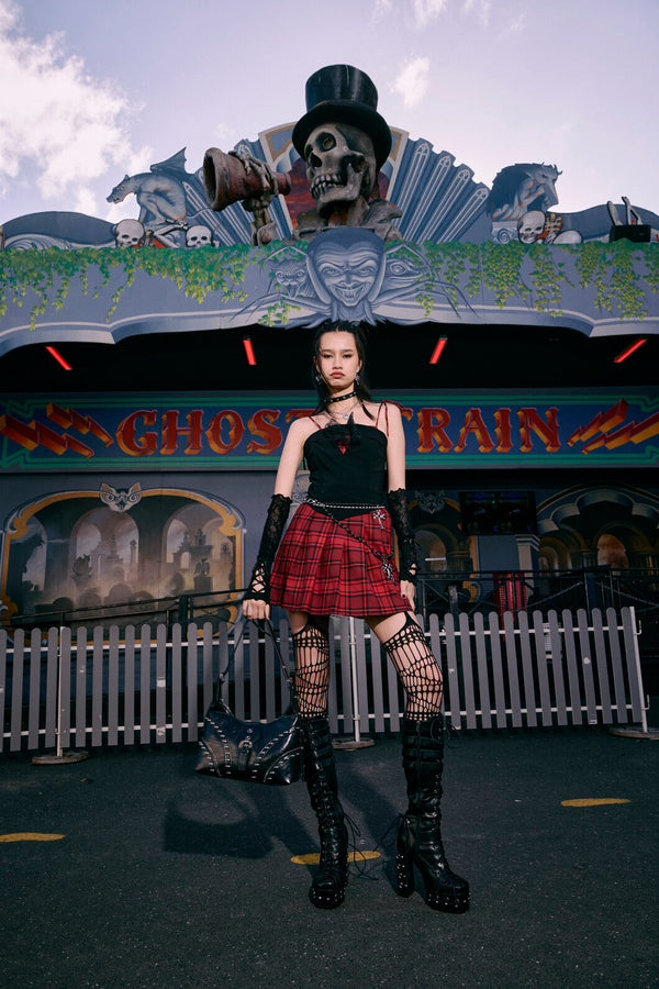 Dangerfield NZ - Over It Tartan Dress - red