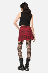 Dangerfield NZ - Over It Tartan Mini Skirt - red