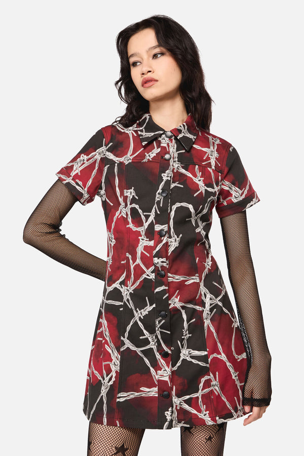 Dangerfield NZ - Sharp Hearted Mini Dress - multi