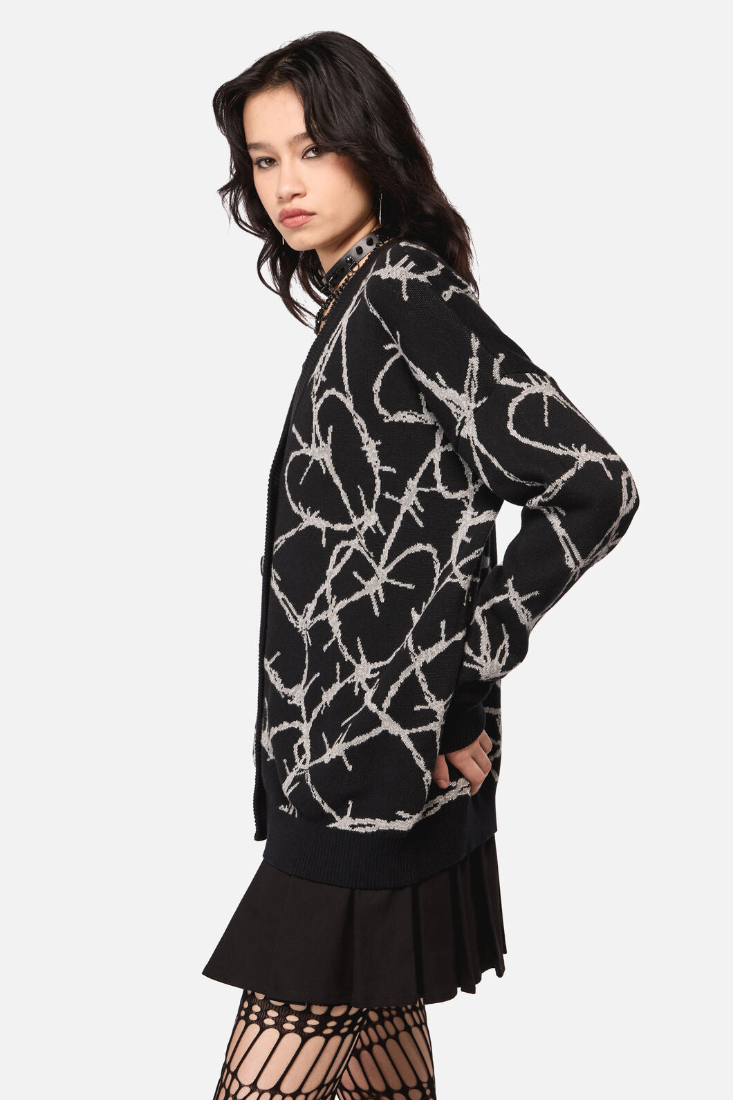 Dangerfield NZ - Sharp Hearted Os Cardigan - black
