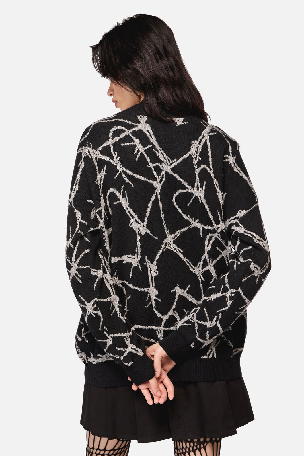 Dangerfield NZ - Sharp Hearted Os Cardigan - black