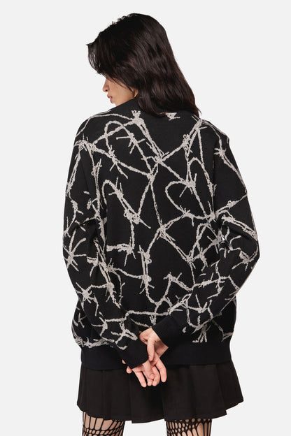 Dangerfield NZ - Sharp Hearted Os Cardigan - black
