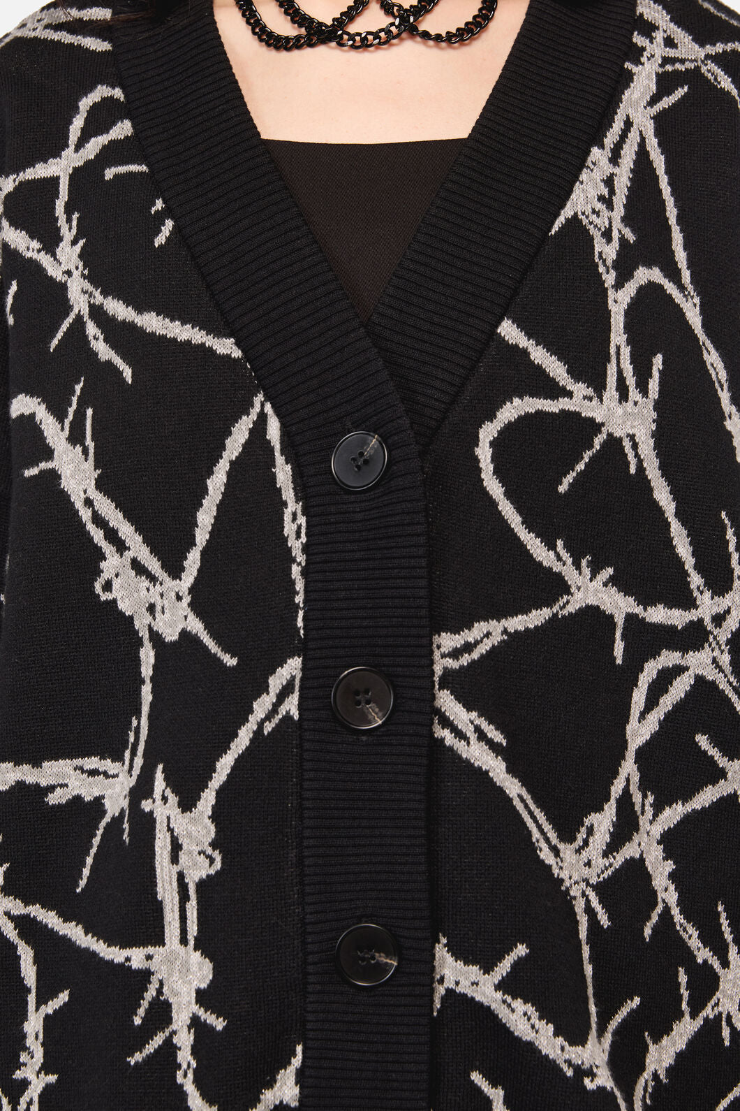 Dangerfield NZ - Sharp Hearted Os Cardigan - black