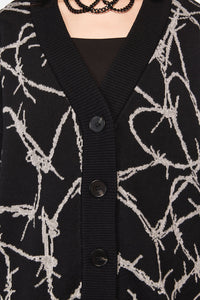 Dangerfield NZ - Sharp Hearted Os Cardigan - black
