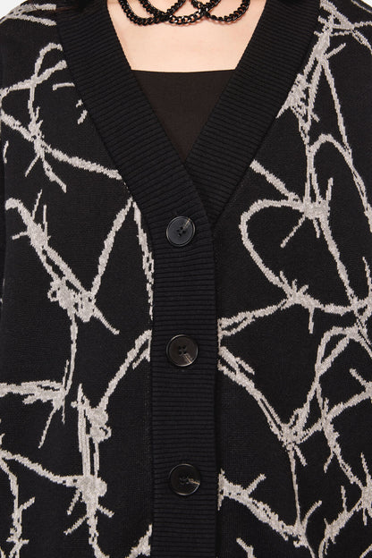 Dangerfield NZ - Sharp Hearted Os Cardigan - black