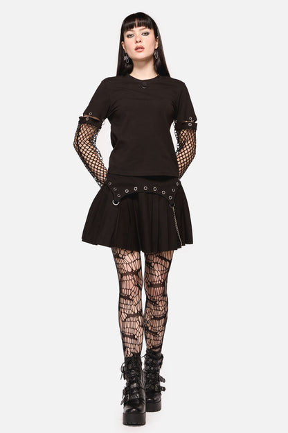 Dangerfield NZ - Defiant Grunge Trim Skort - black
