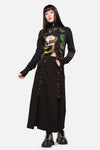 Dangerfield NZ - Defiant Punk Trim Midi Skirt - black