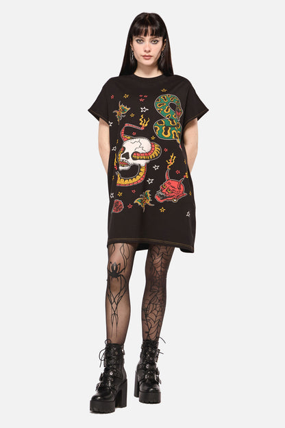Dangerfield NZ - Lawless Oversized Tee Dress - black