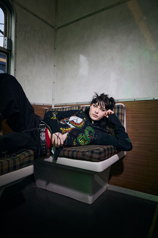 Dangerfield NZ - Lawless Grunge Zip Cardigan - black