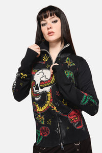 Dangerfield NZ - Lawless Grunge Zip Cardigan - black