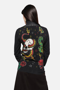 Dangerfield NZ - Lawless Grunge Zip Cardigan - black