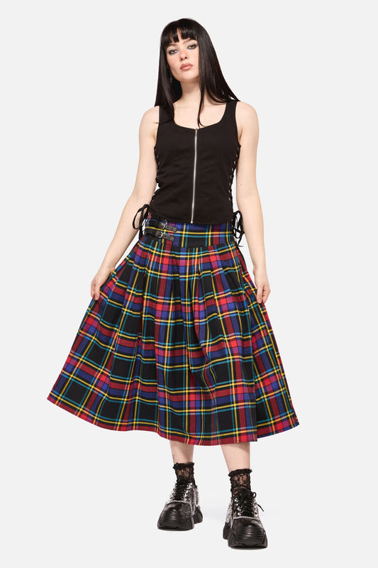 Dangerfield NZ - Anarchic Tartan Midi Skirt - multi