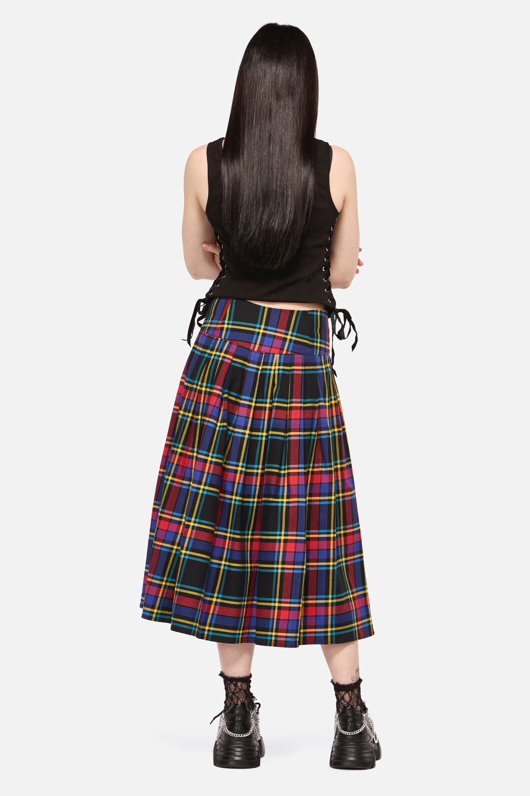 Dangerfield NZ - Anarchic Tartan Midi Skirt - multi