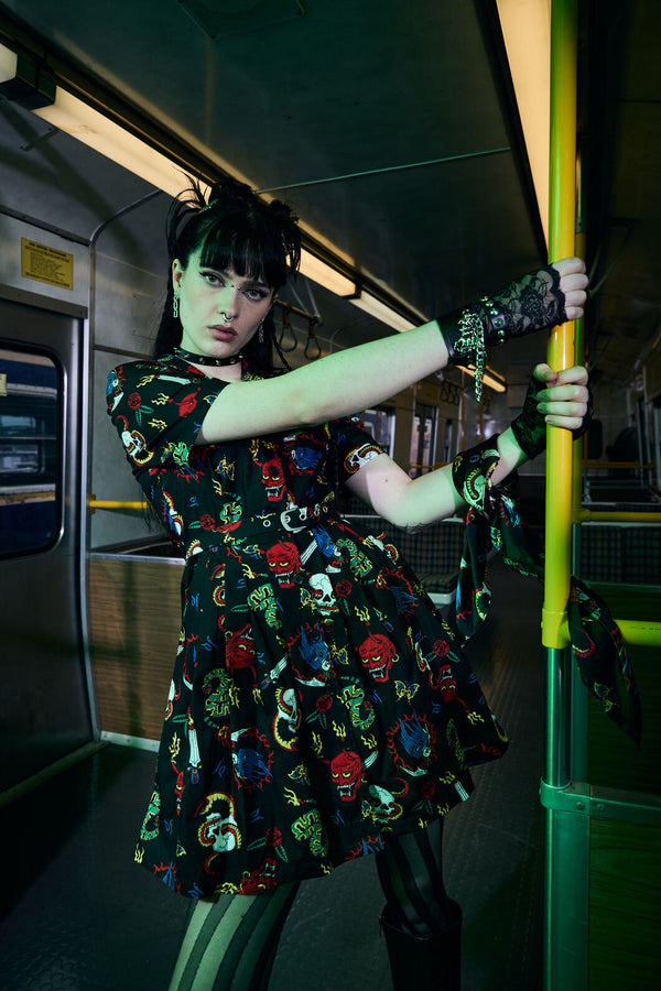 Dangerfield NZ - Dangerous Grunge Print Dress - black