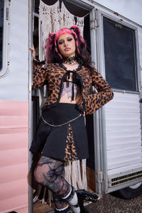 Dangerfield NZ - Leopard Tie Grunge Cardigan - brown