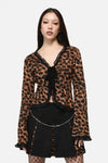 Dangerfield NZ - Leopard Tie Grunge Cardigan - brown