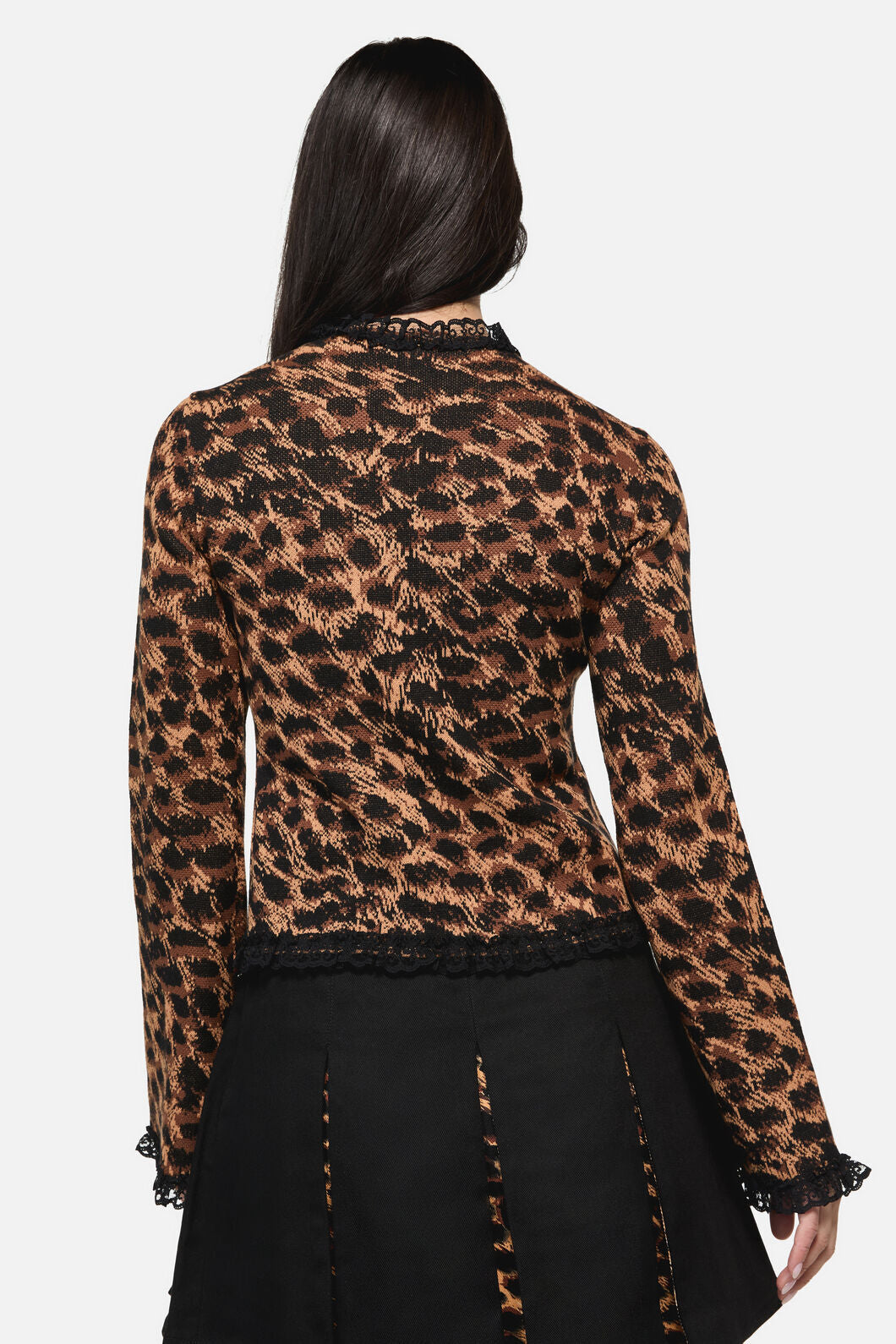 Dangerfield NZ - Leopard Tie Grunge Cardigan - brown