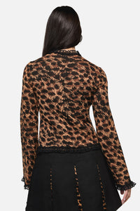 Dangerfield NZ - Leopard Tie Grunge Cardigan - brown