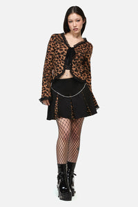 Dangerfield NZ - Leopard Tie Grunge Cardigan - brown