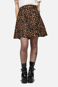 Dangerfield NZ - Leopard Print Grunge Skirt - brown