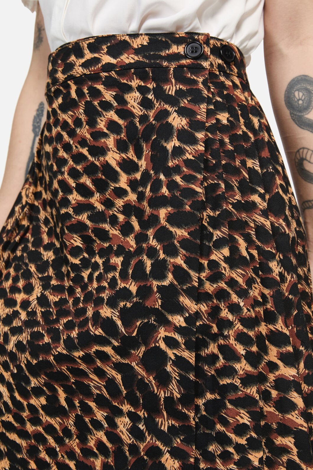 Dangerfield NZ - Leopard Print Grunge Skirt - brown