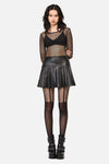 Dangerfield NZ - Hallows Pleated D-Ring PUSkirt - black