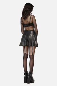Dangerfield NZ - Hallows Pleated D-Ring PUSkirt - black