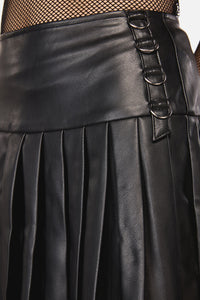 Dangerfield NZ - Hallows Pleated D-Ring PUSkirt - black