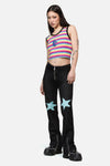 Dangerfield NZ - Roxi Grunge Flared ZipperJean - black