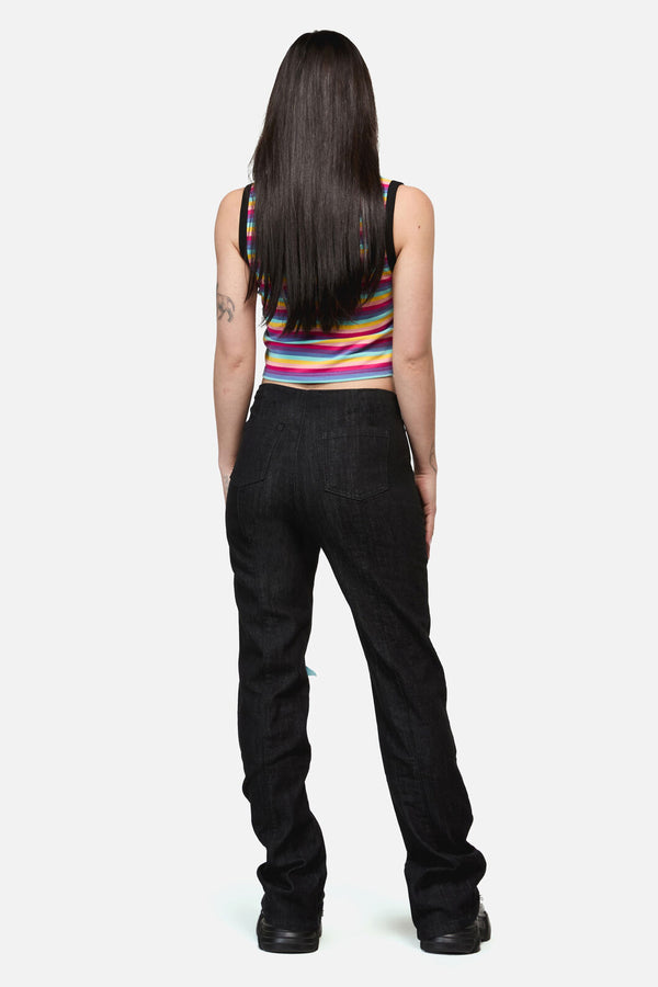 Dangerfield NZ - Roxi Grunge Flared ZipperJean - black