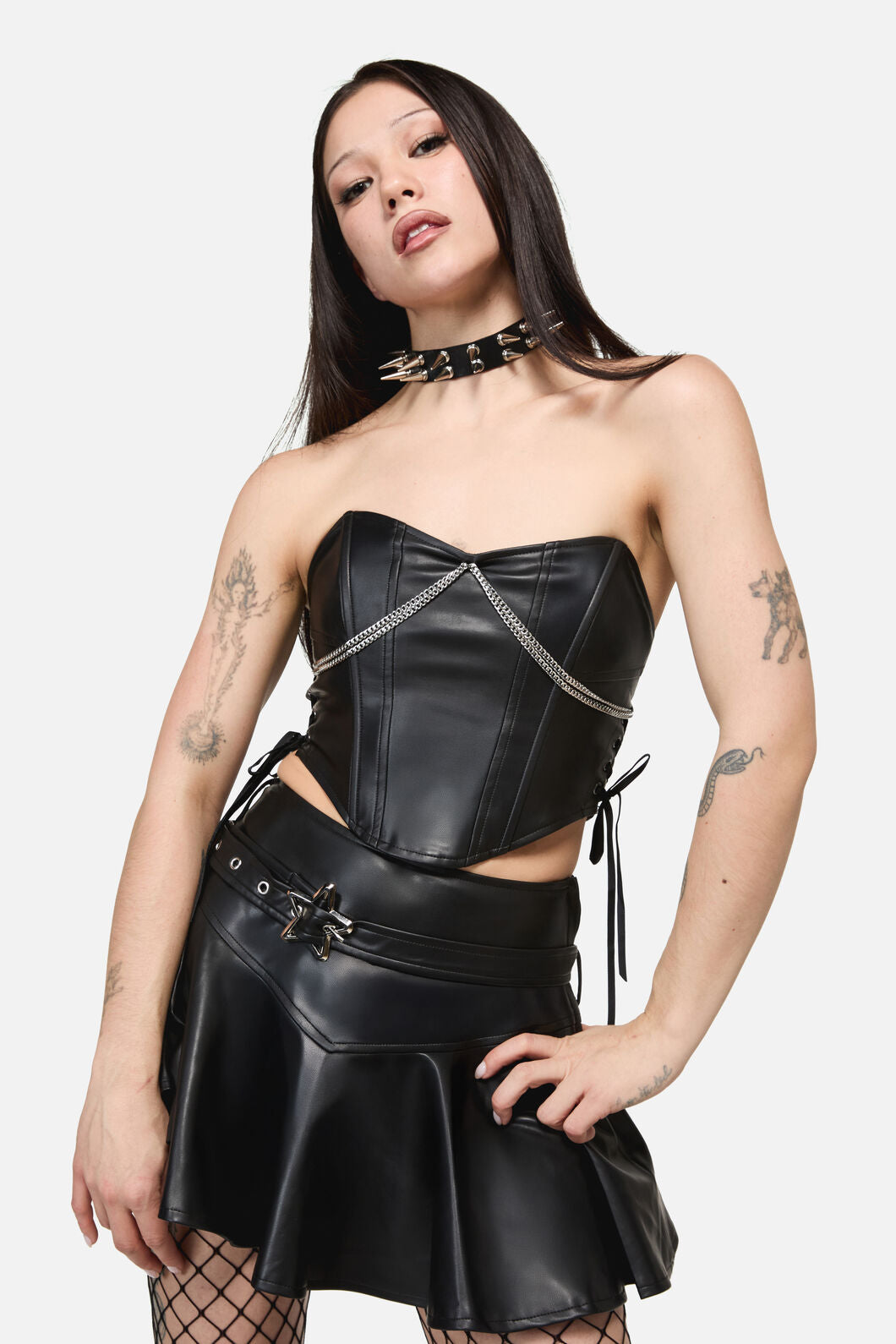 Dangerfield NZ - Roxi Goth Chain Trim Corset - black