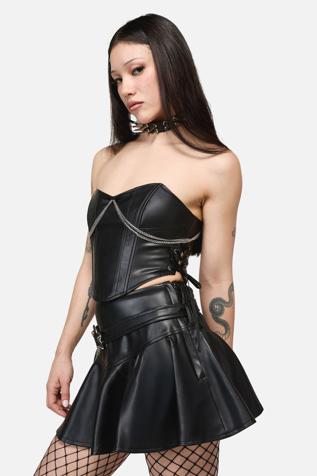 Dangerfield NZ - Roxi Goth Chain Trim Corset - black