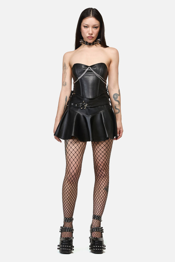 Dangerfield NZ - Roxi Goth Chain Trim Corset - black