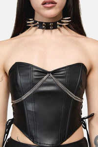 Dangerfield NZ - Roxi Goth Chain Trim Corset - black