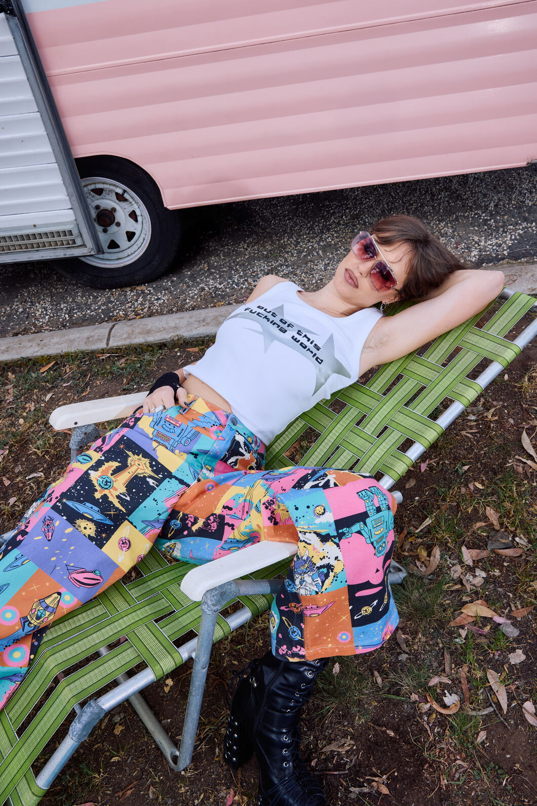 Dangerfield NZ - Galactic Print Tank Top - cream