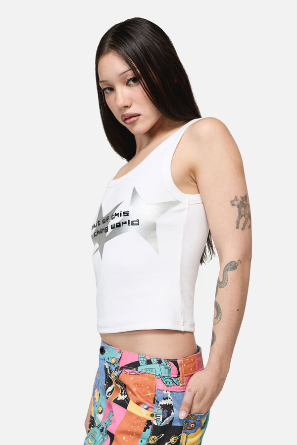 Dangerfield NZ - Galactic Print Tank Top - cream