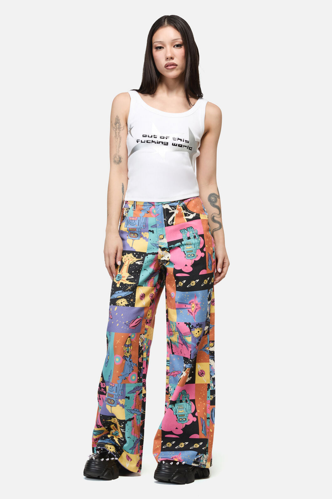 Dangerfield NZ - Galactic Print Tank Top - cream