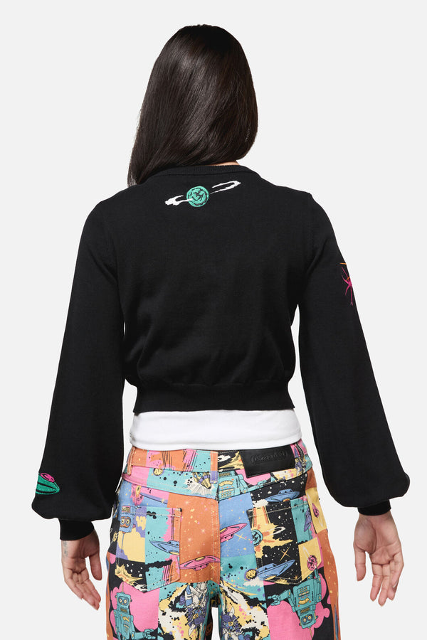 Dangerfield NZ - Galactic Print Cardigan - black