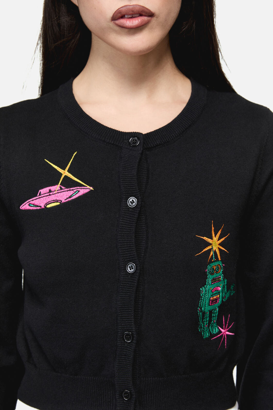 Dangerfield NZ - Galactic Print Cardigan - black