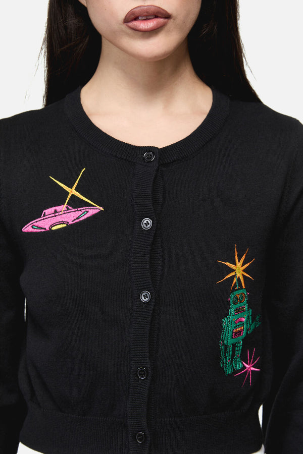 Dangerfield NZ - Galactic Print Cardigan - black