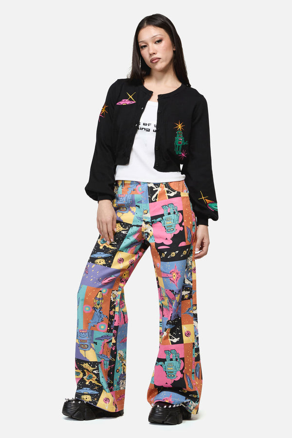 Dangerfield NZ - Galactic Print Cardigan - black