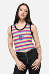 Dangerfield NZ - Robot Stripe Grunge Baby Tank - multi