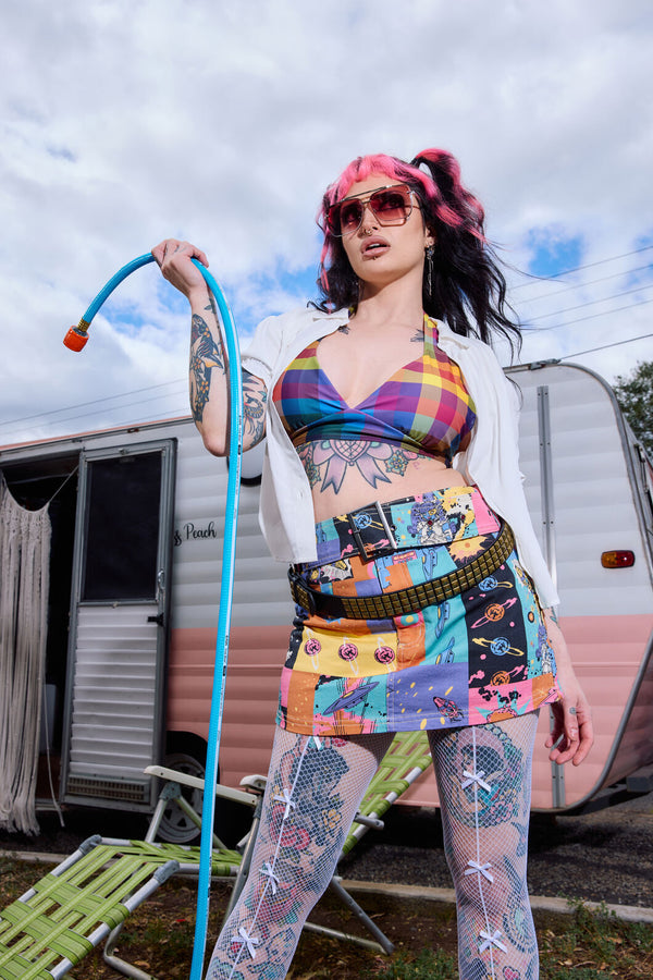Dangerfield NZ - Galactic Print Micro Skort - multi