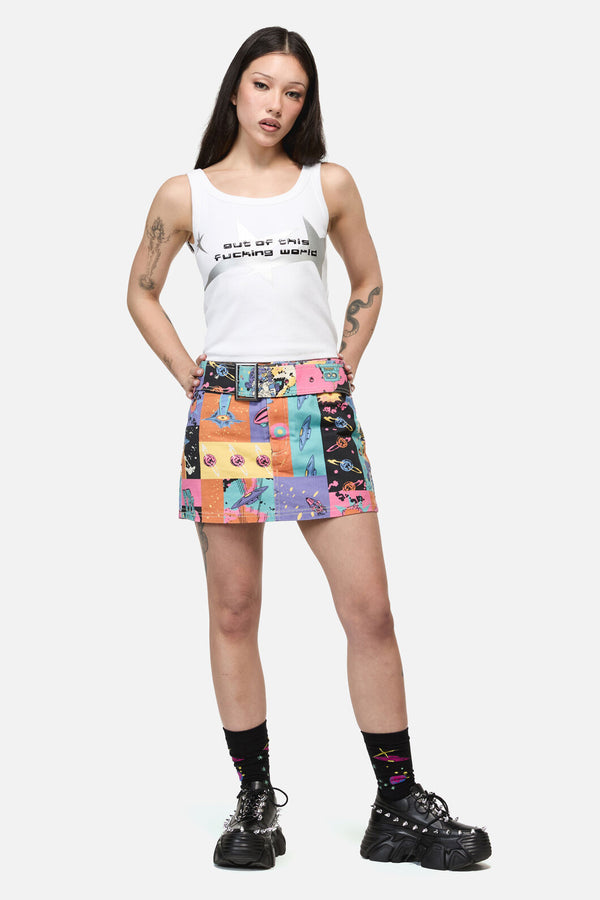 Dangerfield NZ - Galactic Print Micro Skort - multi