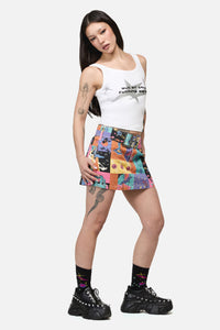 Dangerfield NZ - Galactic Print Micro Skort - multi